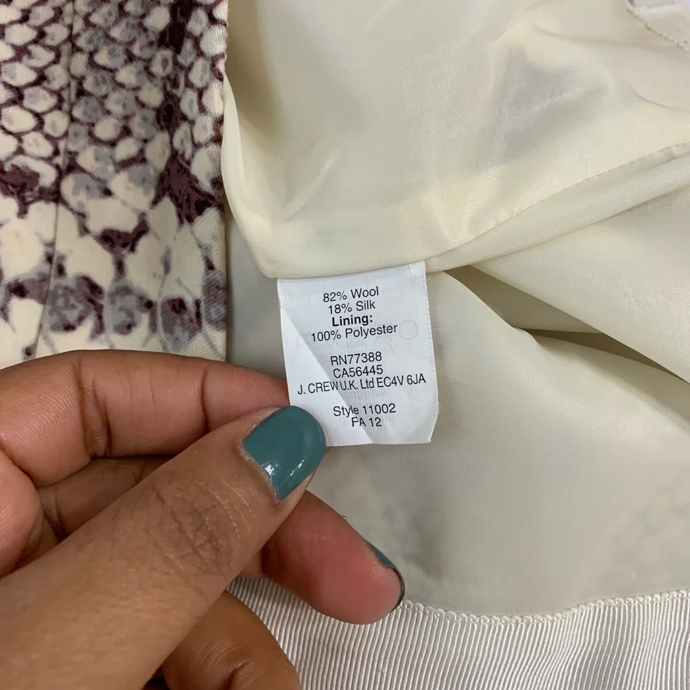J. Crew Cream and Brown Snake Print Pencil Skirt